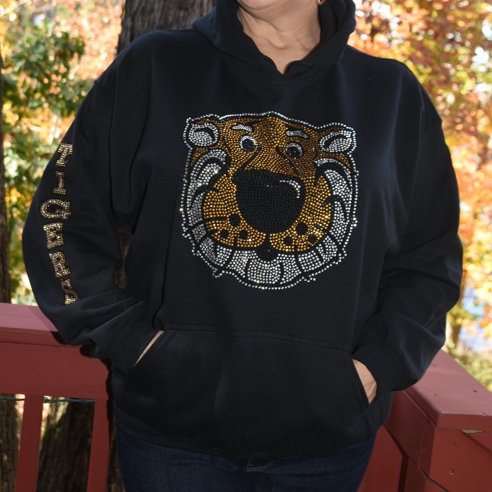 Missouri Tigers rhinestone hooded sweatshirt Tigers sleeve S M L XL 2X 3X 4X 5X